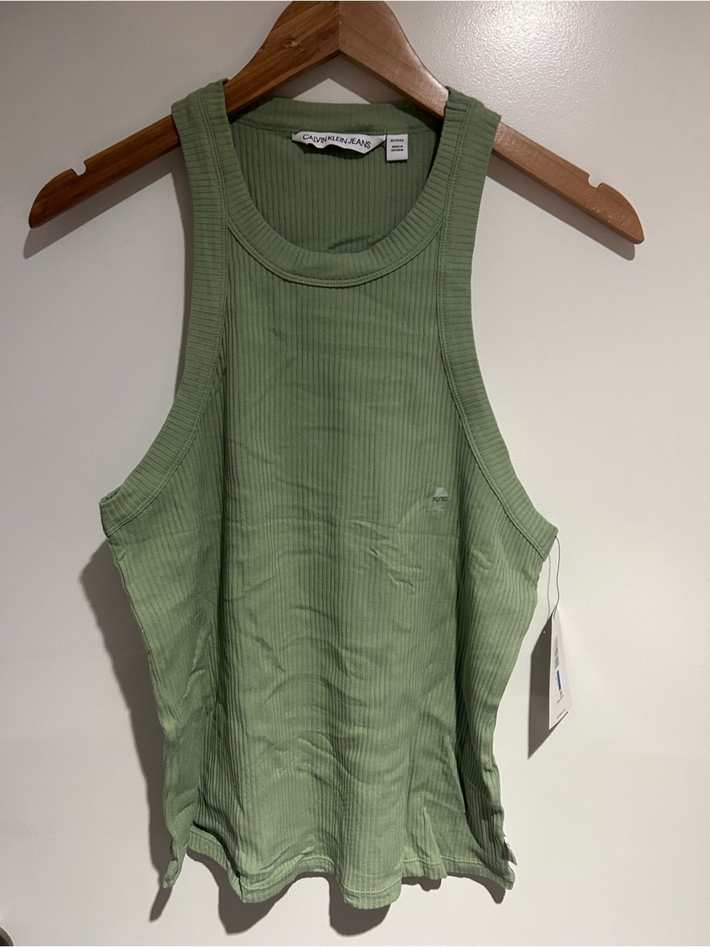 Calvin Klein Light Sage Ribbed Tank Top